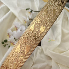 Gold Polish Floral Brass Plated Plain Hipbelt-Adult-G14562