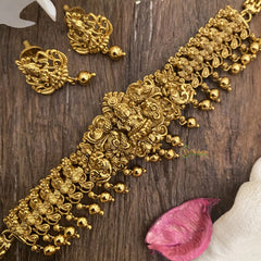 Vriksham Gold Look Alike Lakshmi Choker-Gold Bead-G16338