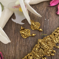 Vriksham Gold Look Alike Lakshmi Choker-Gold Bead-G16338