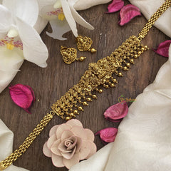 Vriksham Gold Look Alike Lakshmi Choker-Gold Bead-G16338