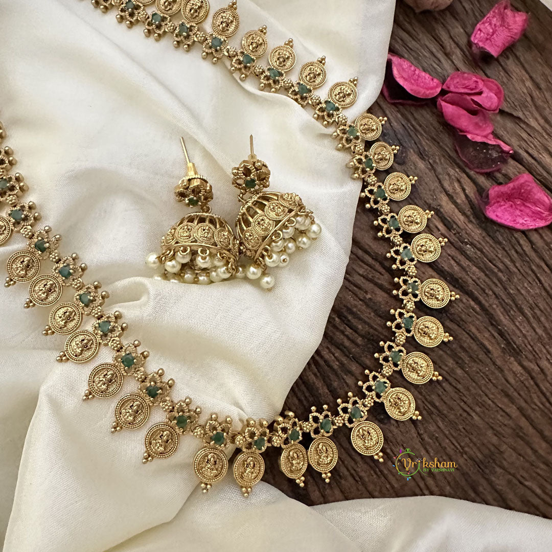 Vriksham Premium Lakshmi Coin Kaasu Mala-Green-G16153