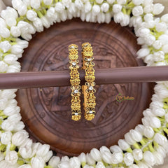 Vriksham Lakshmi Golden Floral Stone Bangles-G20928