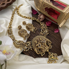 Vriksham Gold Look Alike Radha Krishna Long Neckpiece-Golden Bead-G16166