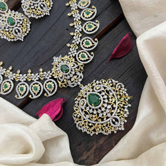 Vriksham Antique Gold & Green Bridal With Manga Statement AD Haram-G20218