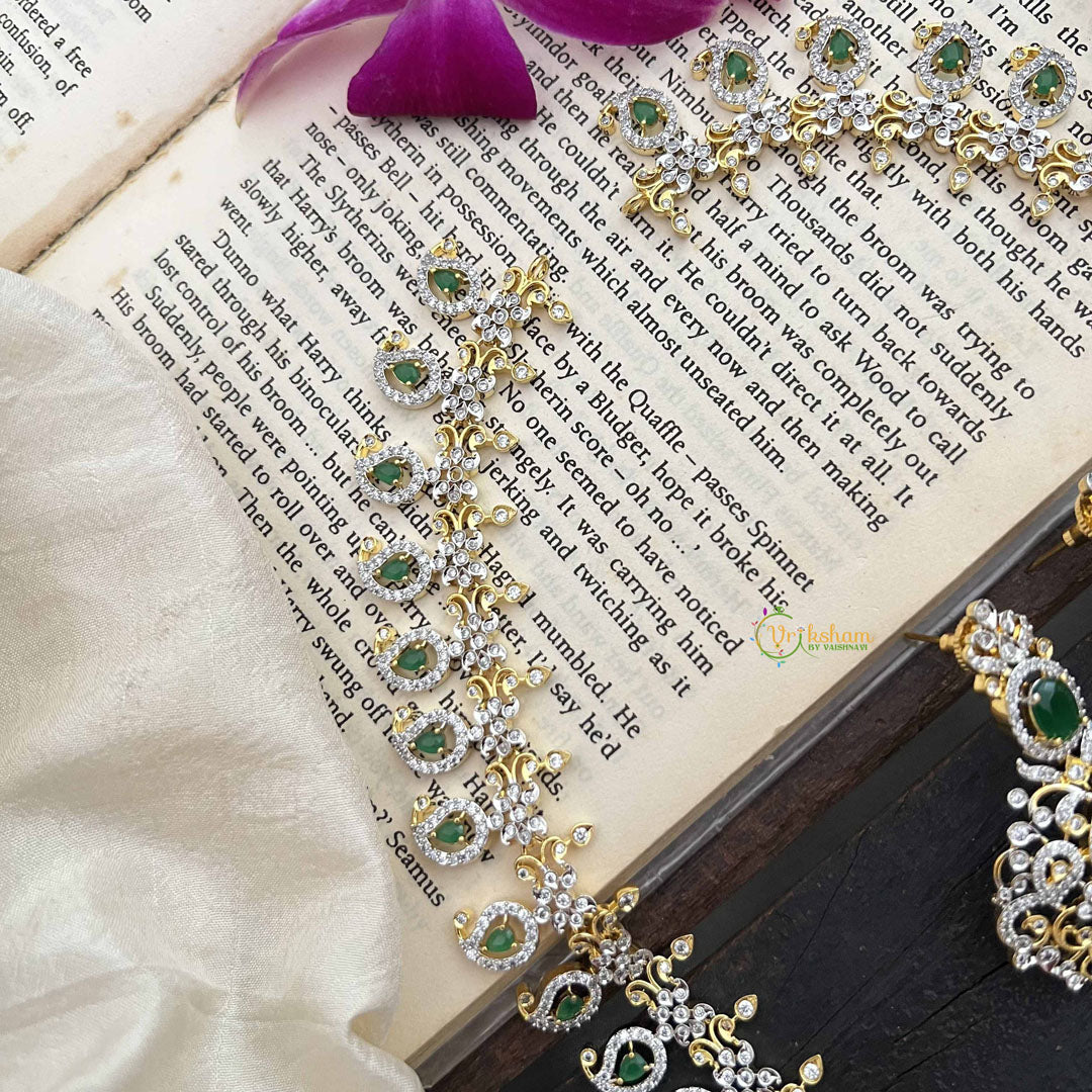Vriksham Antique Gold & Green Bridal With Manga Statement AD Haram-G20218