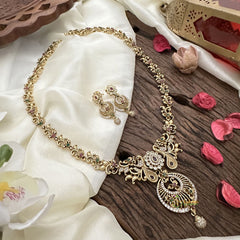 Vriksham Premium AD Stone Floral Long Neckpiece-G16174