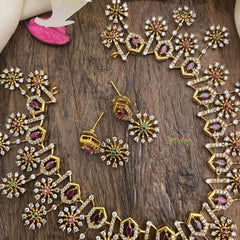 Vriksham Premium Floral AD Stone Short Neckpiece-G16255