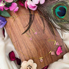 Vriksham Premium Pink Heart Style 3 Flexible Pendant Invisible Chain-KG22276