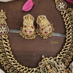 Premium AD Stone Lakshmi Neckpiece-Gold Bead-G14716