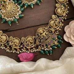 Premium Lakshmi Neckpiece-Pearl-Green Bead-G14717