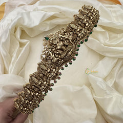 Premium AD Stone Lakshmi Bridal Hipbelt-Green Bead-G14575