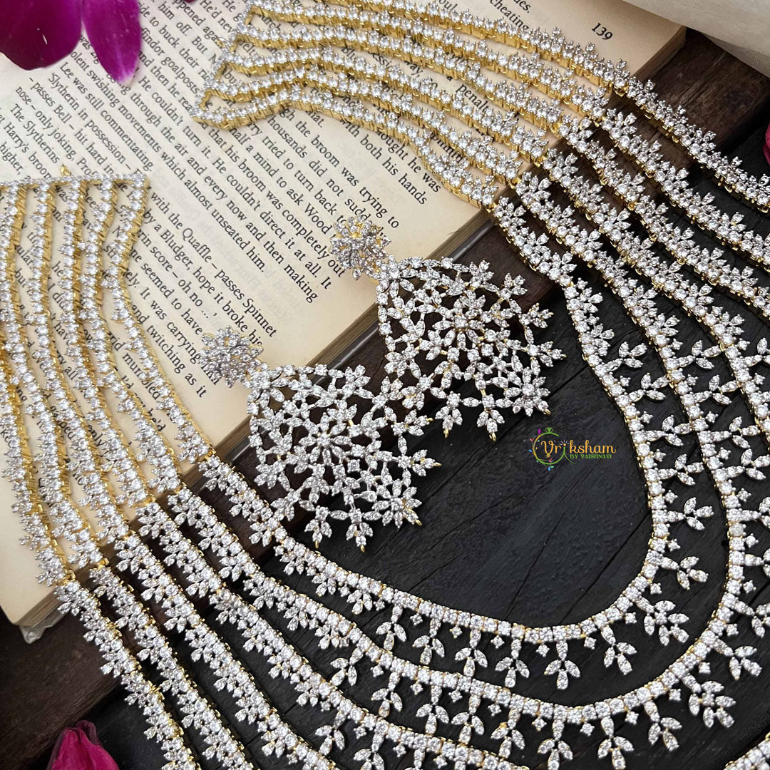 Vriksham Celestical Spark 6 Layered American Diamond Haram-G20194