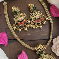 Gold Look Alike Lakshmi Addigai-Coral-Gold Bead-G14750