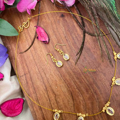 Vriksham Classic Oval shaped Flexible 5 Pendant Invisible Chain-KG22291