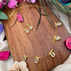 Vriksham Classic Oval shaped Flexible 5 Pendant Invisible Chain-KG22291