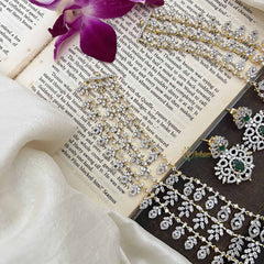 Vriksham Elegant Green Stone Embellished Statement AD Bridal Haram-G20238