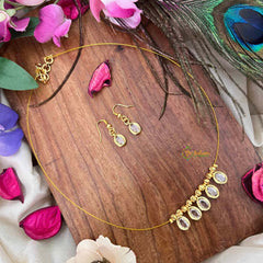 Vriksham Classic Oval shaped Clsed 5 Pendant Invisible Chain-KG22292