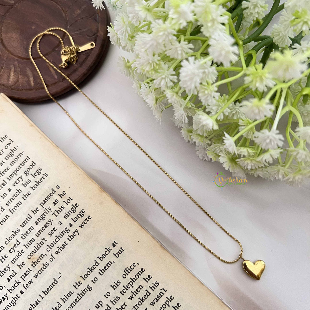 Vriksham Classic Heart Gold Alike Anti Tarnish Necklace Chain-G20947