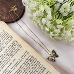 Vriksham Mixed Color Butterfly Gold Plated Anti Tarnish Necklace Chain-G20967