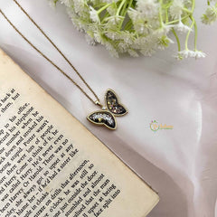 Vriksham Mixed Color Butterfly Gold Plated Anti Tarnish Necklace Chain-G20967