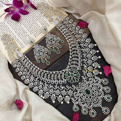 Vriksham Bridal Elegant Design American Diamond Long Neckpiece-G20234