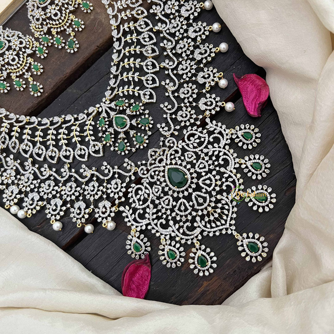 Vriksham Bridal Elegant Design American Diamond Long Neckpiece-G20234