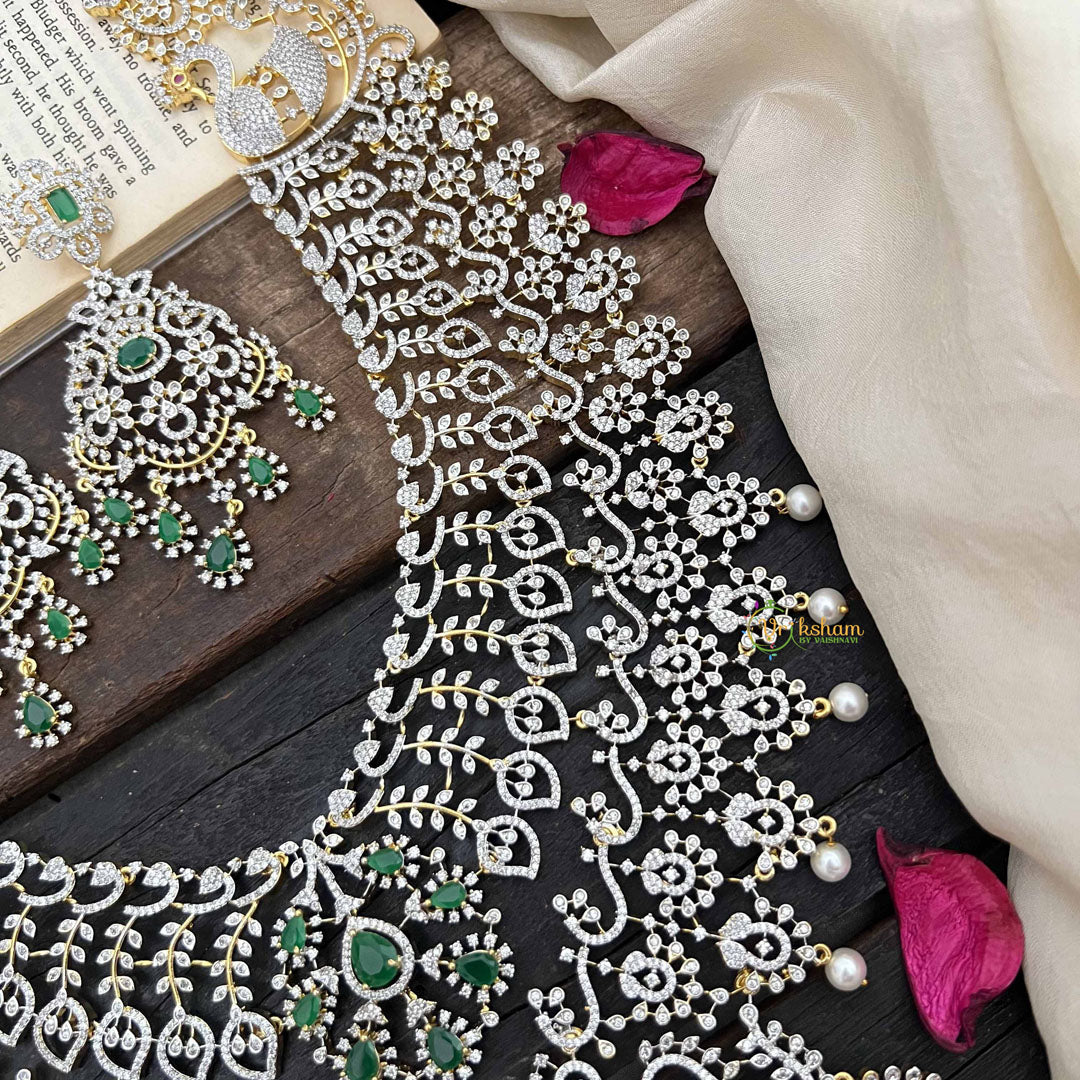 Vriksham Bridal Elegant Design American Diamond Long Neckpiece-G20234