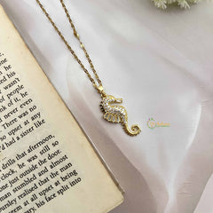 Vriksham Dragon Pendant Ad Stone Gold Look Alike Anti Tarnish Necklace Chain-G20945