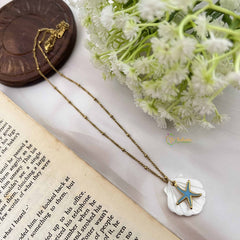Vriksham Unique beach Vibe Pendant Gold Look Alike Anti Tarnish Necklace Chain-G20942