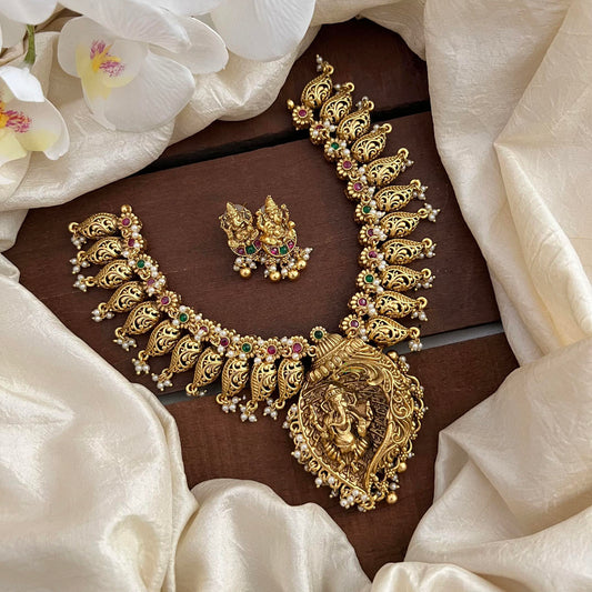 Intricate Designer Ganesha Neckpiece-Pearls-G13473