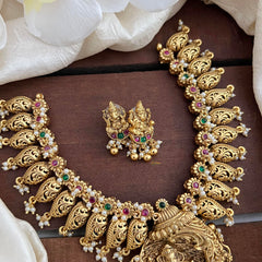 Intricate Designer Ganesha Neckpiece-Pearls-G13473