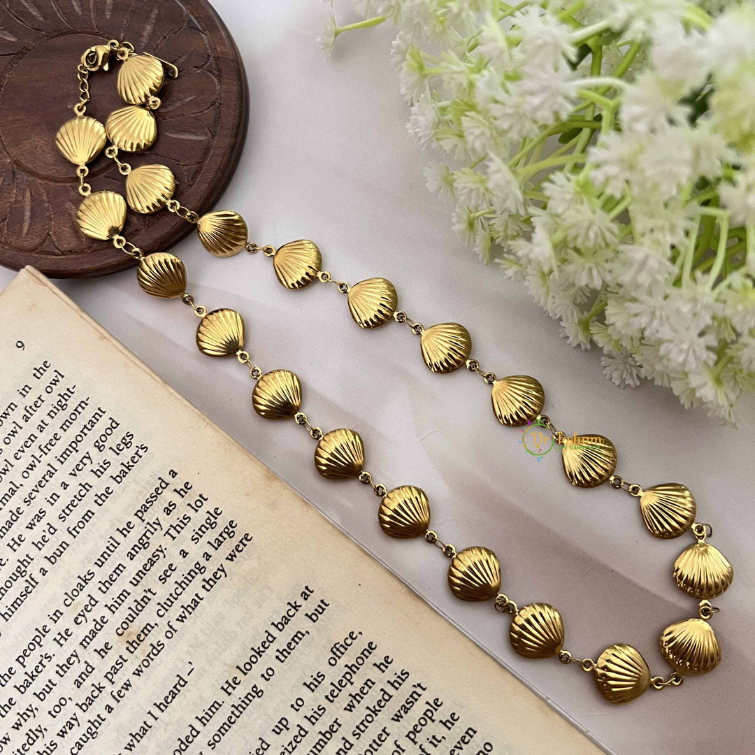 Vriksham Gold Plated Seashell Anti Tarnish Necklace Chain-G20962