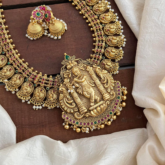 Premium Krishna Long Neckpiece-Pearls-G13472