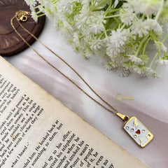 Vriksham Square Relationship Pendant Gold Dot Look Alike Anti Tarnish Necklace Chain-G20941