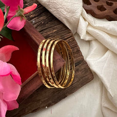 Stylish Gold Polish Plain Daily Wear Bangles-G13194