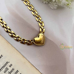 Vriksham Gold Plated Heart & Dock Style Anti Tarnish Necklace Chain-G20963