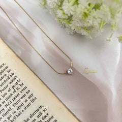 Vriksham Minimalist Round Pendant Gold Alike Anti Tarnish Necklace Chain-G20956