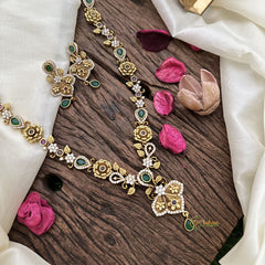 Vriksham Unique Floral AD Stone Neckpiece-G16211