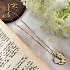 Vriksham Premium Rose Heart Pendant Gold Alike Anti Tarnish Necklace Chain-G20948