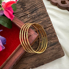 Plain Gold Look Alike Daily Wear Bangles-G13179