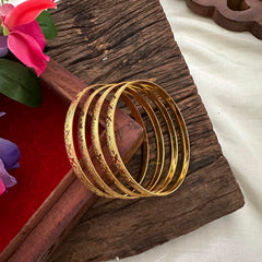 Gold Look Alike Daily Wear Bangles-Cross-G13176