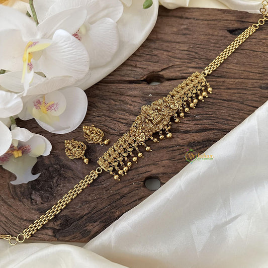 Premium Gold Alike Lakshmi Choker-Gold Bead-G14592