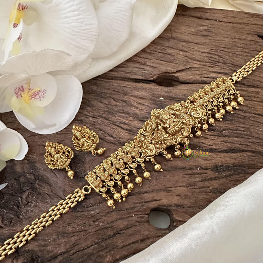 Premium Gold Alike Lakshmi Choker-Gold Bead-G14592