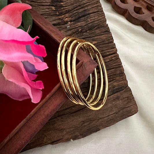 Gold Look Alike Plain Daily Wear Bangles-G13180