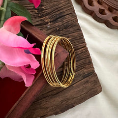 Unique Gold Polish Plain Daily Wear Bangles-G13196