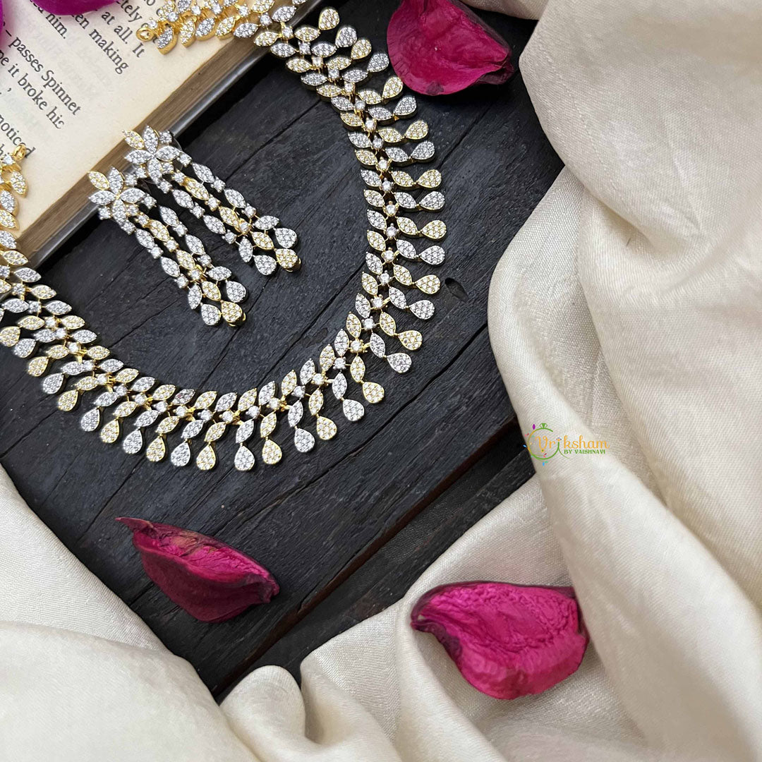 Vriksham Royal Blush Filigree Gold & Silver-Tone AD Choker Neckpiece-G20213