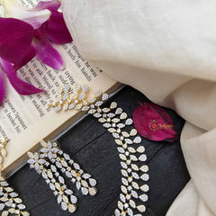 Vriksham Royal Blush Filigree Gold & Silver-Tone AD Choker Neckpiece-G20213