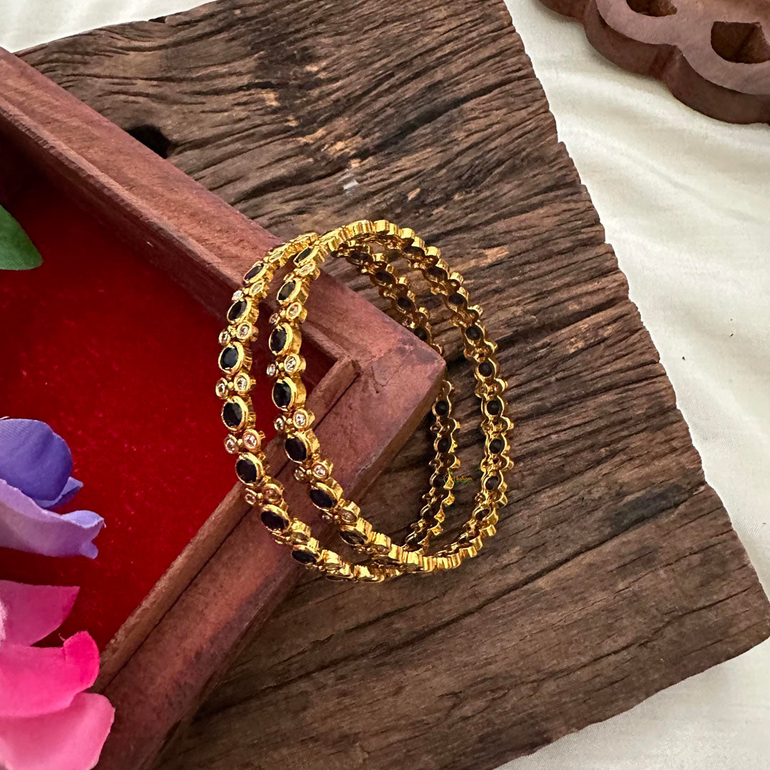 Gold Look Alike Bangles-Blue-G13182