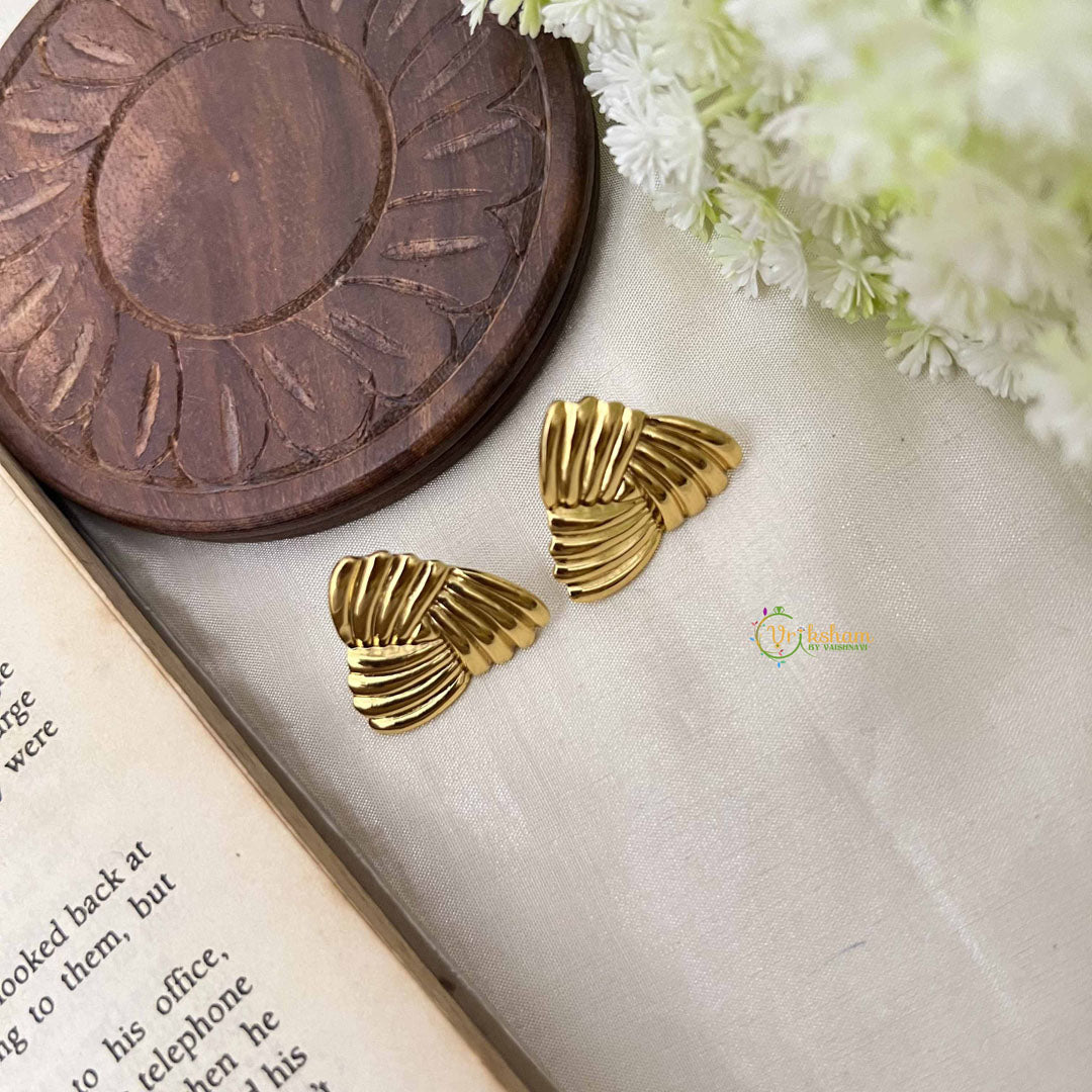 Vriksham Gold Plated Trio Style Anti Tarnish Studs-G20982