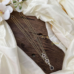 Elegant Purple AD Stone Pendant 3 Layer Chain-G14627